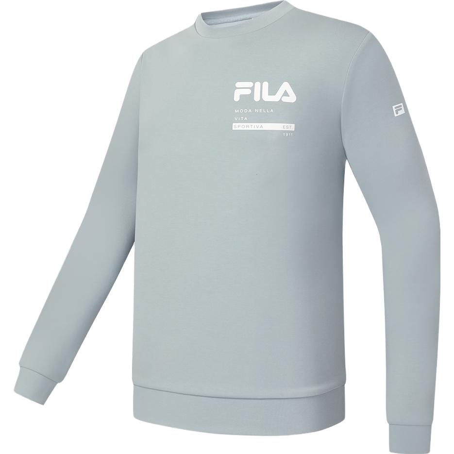 Fila 2023 Autumn New Basic Sports Running Long Sleeve Pullover Fitness Top Men Tops Blue Gray A11M341204FBU
