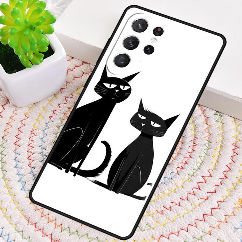 Minimalist Cats Silicone Phone Case For Samsung Galaxy Note 10 Pro S26 S25 S24 S23 S22 S21 Plus S25Ultra Capa Cover