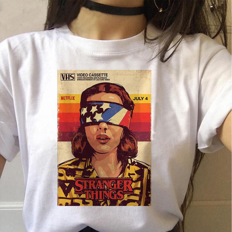 Футболка Stranger Things Мужская Женская Круглый Вырез Короткий Рукав Мягкая Дышащая Удобная Хлопковая Футболка 2XL