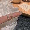 Korean Light Luxury Zircon Pearl Flower Ring