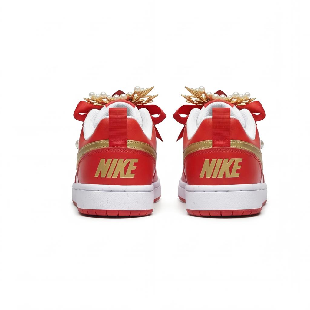 Nike Court Borough Cushioning Height Increasing Slip Resistant Low top Skateboard Shoes Unisex Red DV5456-137(team873-Box)