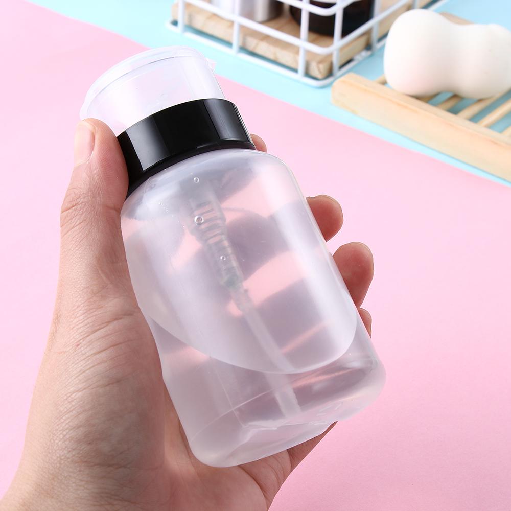 Liquid 200mL Manicure Nail Polish Remover Clean Acetone Pump Dispenser Container Empty Bottle