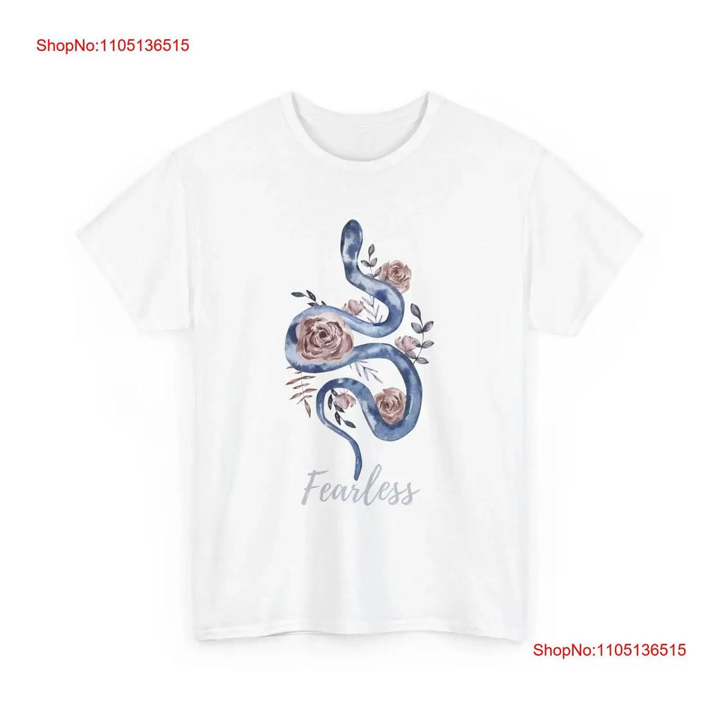 Snake and Roses Fearless T Shirt Choose Color Size vintage Washed Top For Everyday Wear Stretched Comfortable Unisex Stylish