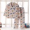 2026 Children's Cotton Spring/Autumn Casual Pajama Set - Open Front, Two-Piece for Older Kids