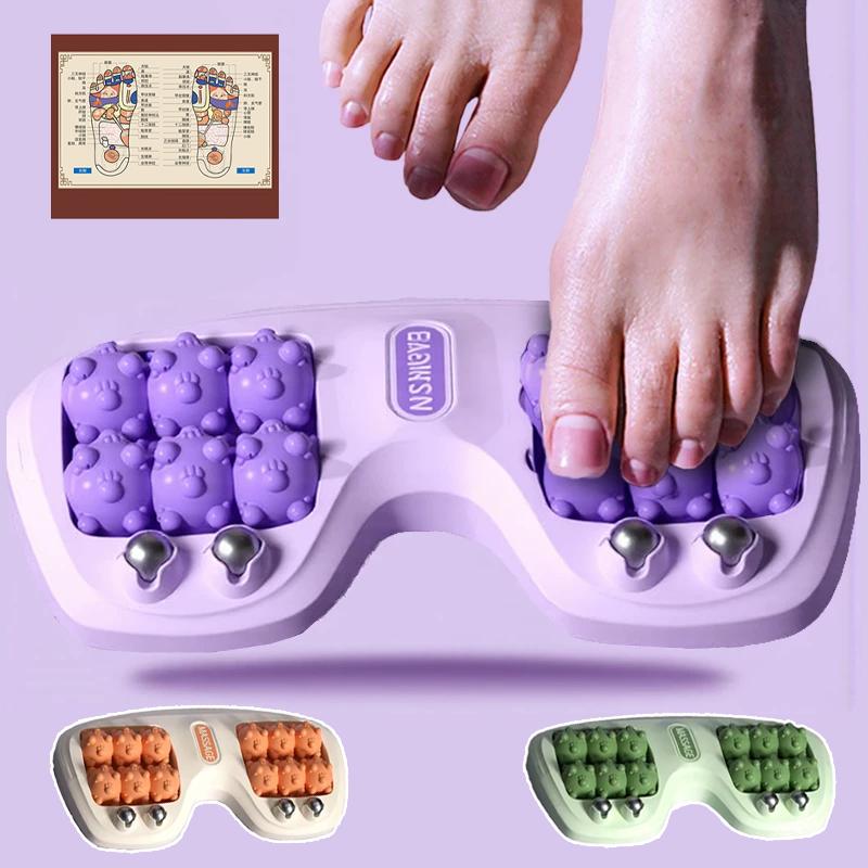 Dual wheel foot massage tool with magnetic beads, for the feet+hand+shoulders+neck to relieve headaches and prevent fasciitis