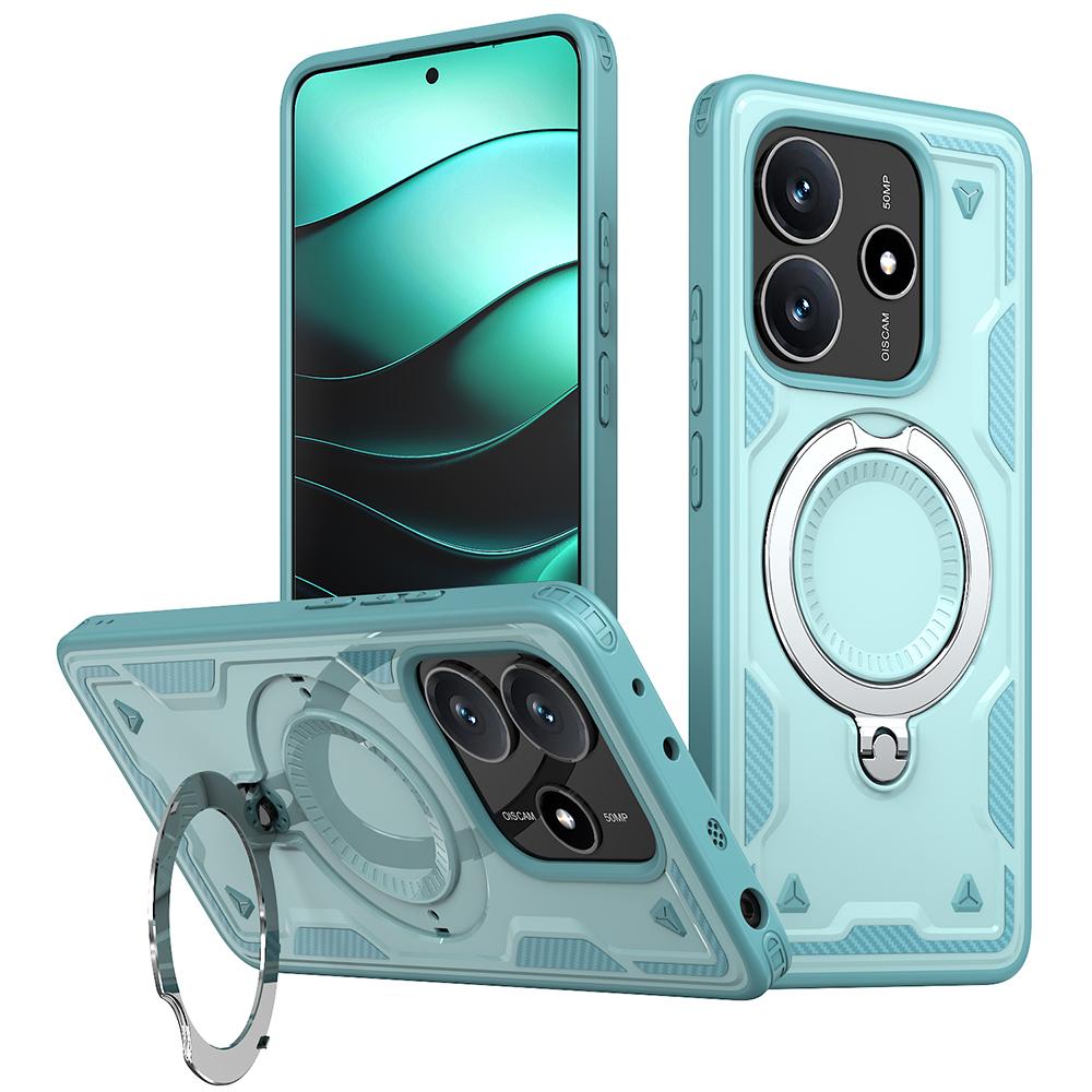 

Чохол для Xiaomi Redmi Note 14 5G, сумісний із військовим захистом MagSafe Military Protection, ПК + ТПУ, підставка Baby Blue