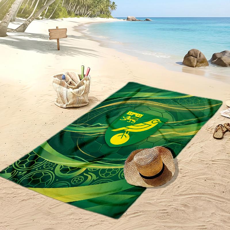 Norwich City Fußball Print Strandtuch, Großes Weiches Schnelltrocknendes Handtuch für Strand Camping Schwimmen