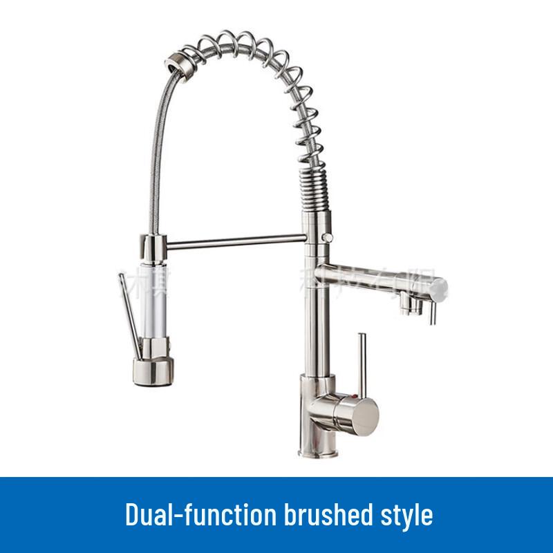Xuanyong Dual-Function Brushed Spring Kitchen Faucet