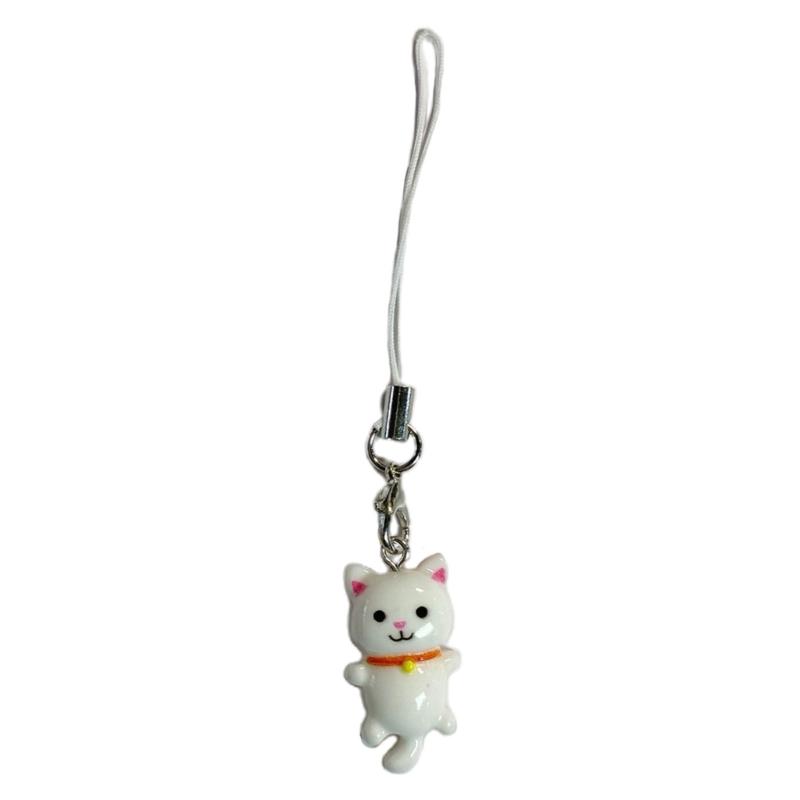 Cute Cat Pendant Phone Chain Strap Lanyard Kitten Keychain Backpack Ornaments