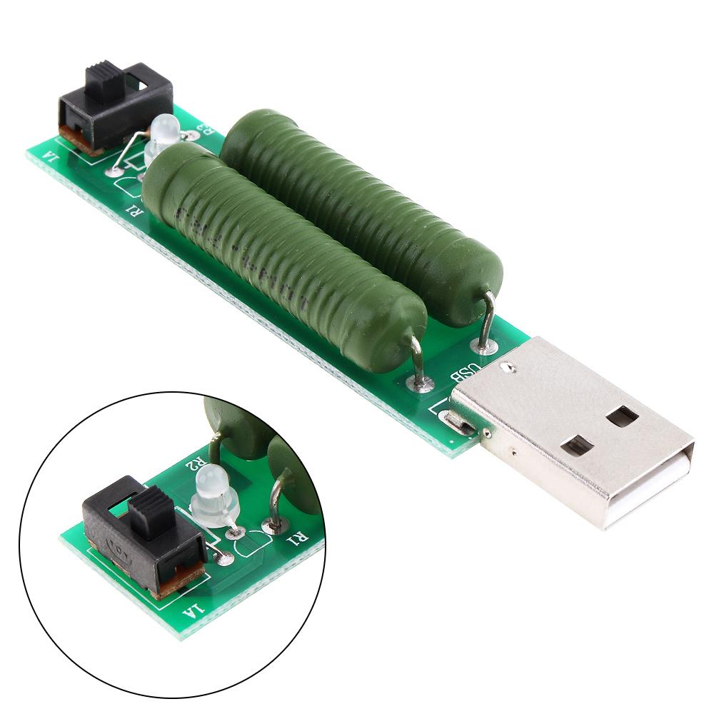 

Портативный зеленый мини-USB-интерфейсный резистор нагрузки с переключателем 2A / 1A