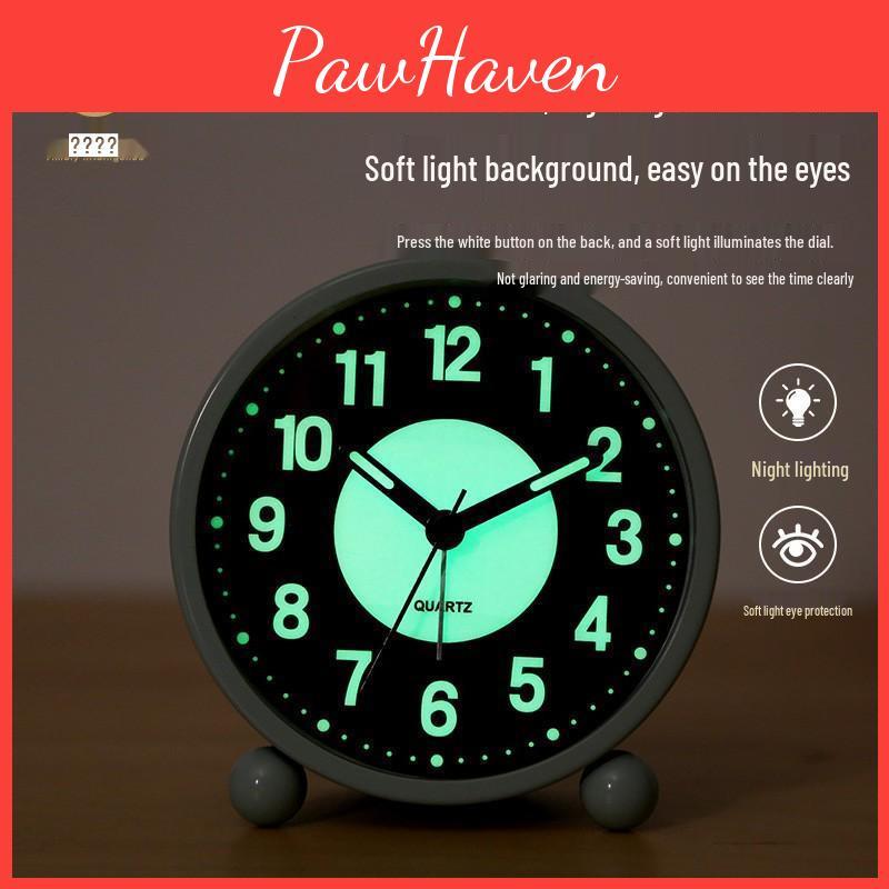 45inch Metal Luminous Silent Led Alarm Clock Student Bedside Table Clock