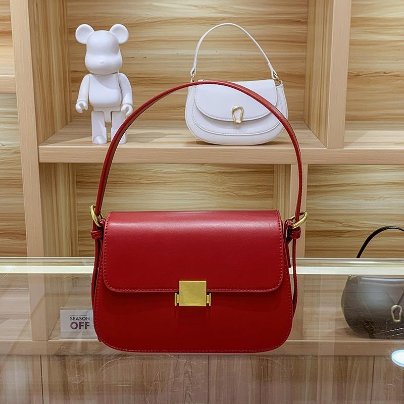 Light Luxury Crossbody SHOUKENPIJU-896082 Popular Bag Ladies New Crossbody Bag Female Tofu One-shoulder Underarm Small Square Bag Genuine Leather