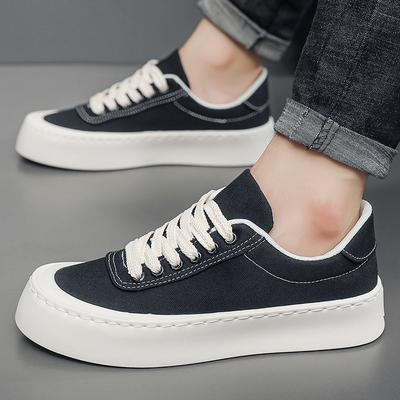 Heren Canvas Schoenen Herfst Match Studenten Plateauschoenen Heren Mode Dikke Zool Herenschoenen Casual Schoenen Comfortabel Ademend Bestendig Wandelschoenen