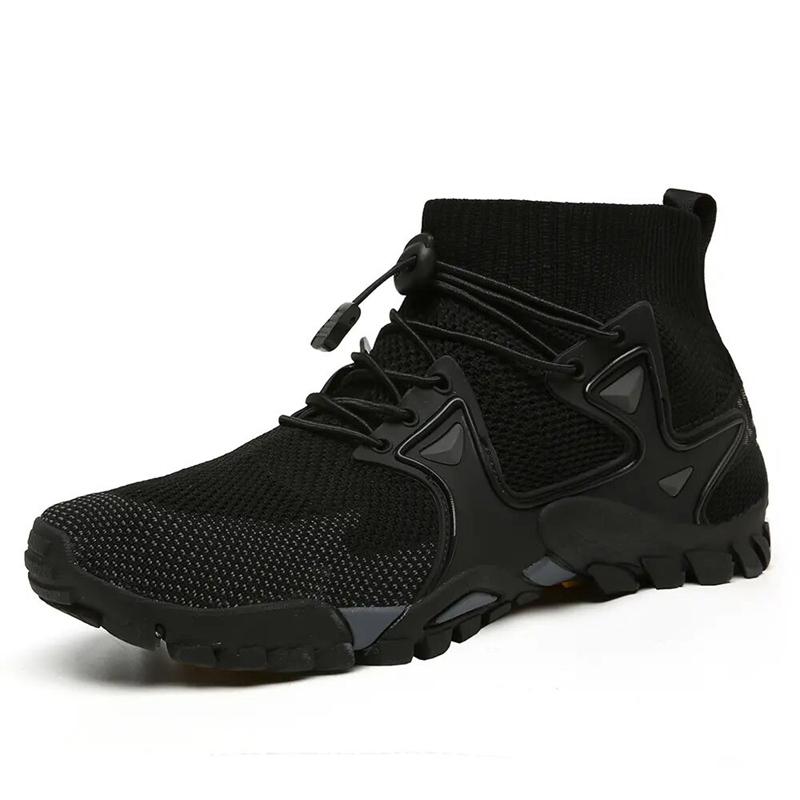 Hiking Boots Mens Outdoor Athletic Sports Trail Running Shoes High-Top Barefoot Upstream Water ShoesTrekking Climbing Sneakers