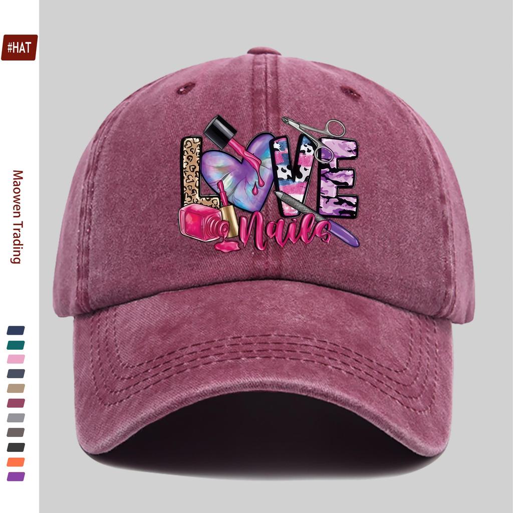 Pc Pink Nail Technician Printed Baseball Cap Printed Golf Cap Designed for Beauty Professionals Home Leisure Decorative Hat