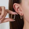 Stainless Steel Heart Hoop & Triangle Earrings with Five-Pointed Studs - Elegant Stackable Design