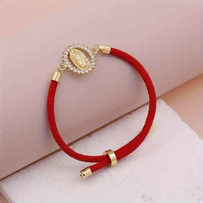 1 Stück Oval geformtes Zirkonia Seilarmband, Herren Damen Klassisch Vielseitig Verstellbarer Schmuck