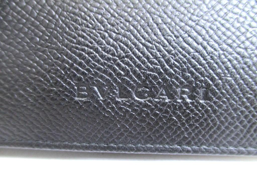 Authentic BVLGARI Black Leather Classico Bifold Wallet Compact Wallet #b167  Open box
