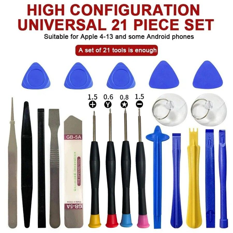 21 In 1 Mobile Phone Repair Tools Kit For Apple Android Samsung Set Screwdriver Combination Skid Multi Function Disassembly Kit