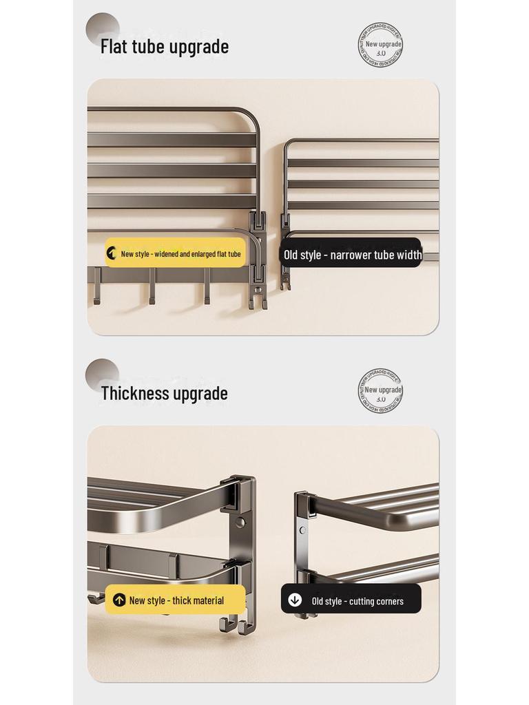 Punch-Free Bathroom Towel Rack and Shelf Kit
