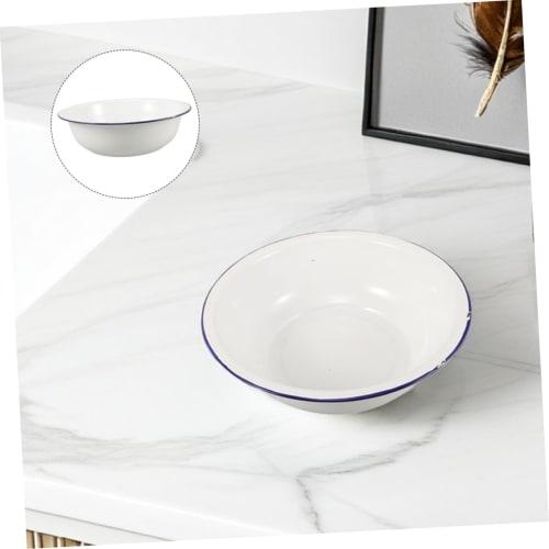 EXQUIMEUBLE Enamel Footbath, Portable Foot Bath, Enamel Bathtub, Wash Basin