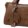 Elegant Embossed Flower Design Faux Leather Tote Bag with Adjustable Shoulder Strap