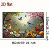2D plane 1 piece - Spring Garden Birds and Flowers - Birds on the branches and blooming flowers