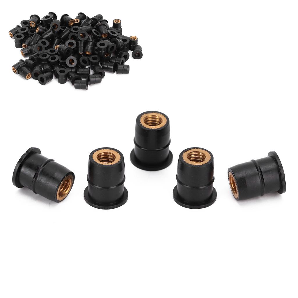 100PCS Well Nut M6x0.8mm Rubber Modification for Motorcycle ATV Windscreens Body