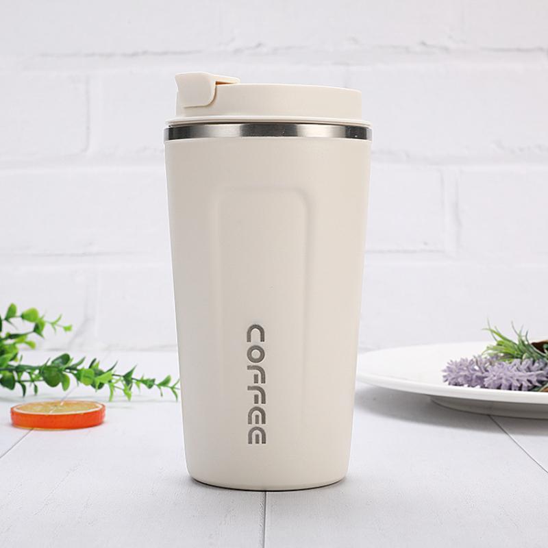 510ml Stainless Steel Coffee Cup, Leak Proof Thermos, Double Wall Coffee Cup, Thermos, Milk, Tea, Water, Travel Vehicle Tableware 1PCS