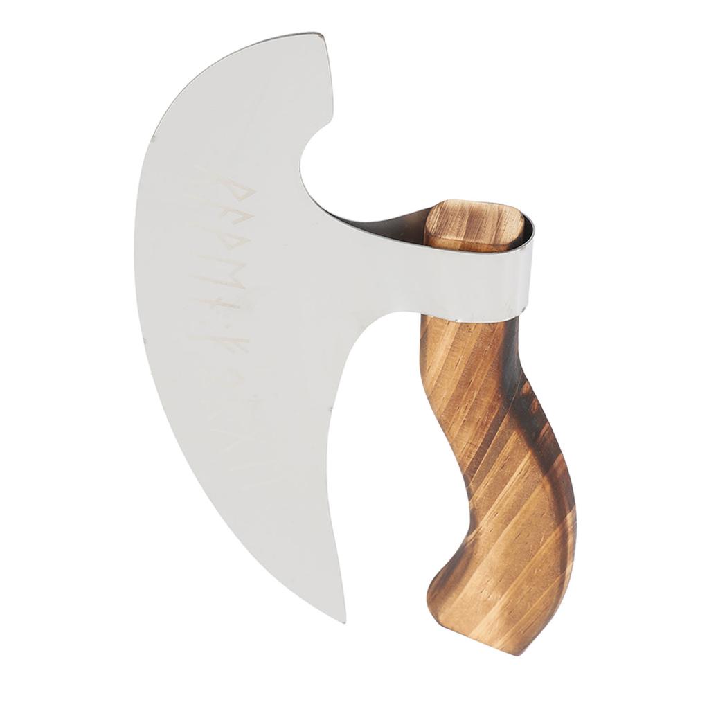 Pizza Cutting Axe Large Viking Hatchet Stainless Steel Wood Handle Effortless Versatile Pizza Cutter for Food Decoration