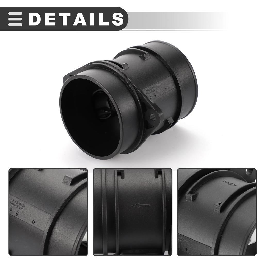 Motoforti Mass Air Flow Sensor Assembly for Opel Movano 2010-2018, Plastic and Metal, Black, Part Number 8200914647