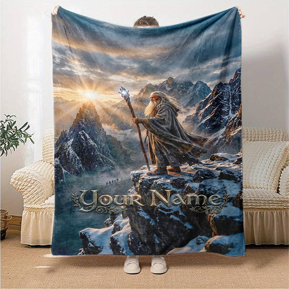 Lord Rings Customize Text Blanket Gift Customizable Blanket Soft & Cozy Versatile for Nap Chair Bed Couch Ideal for All Seasons