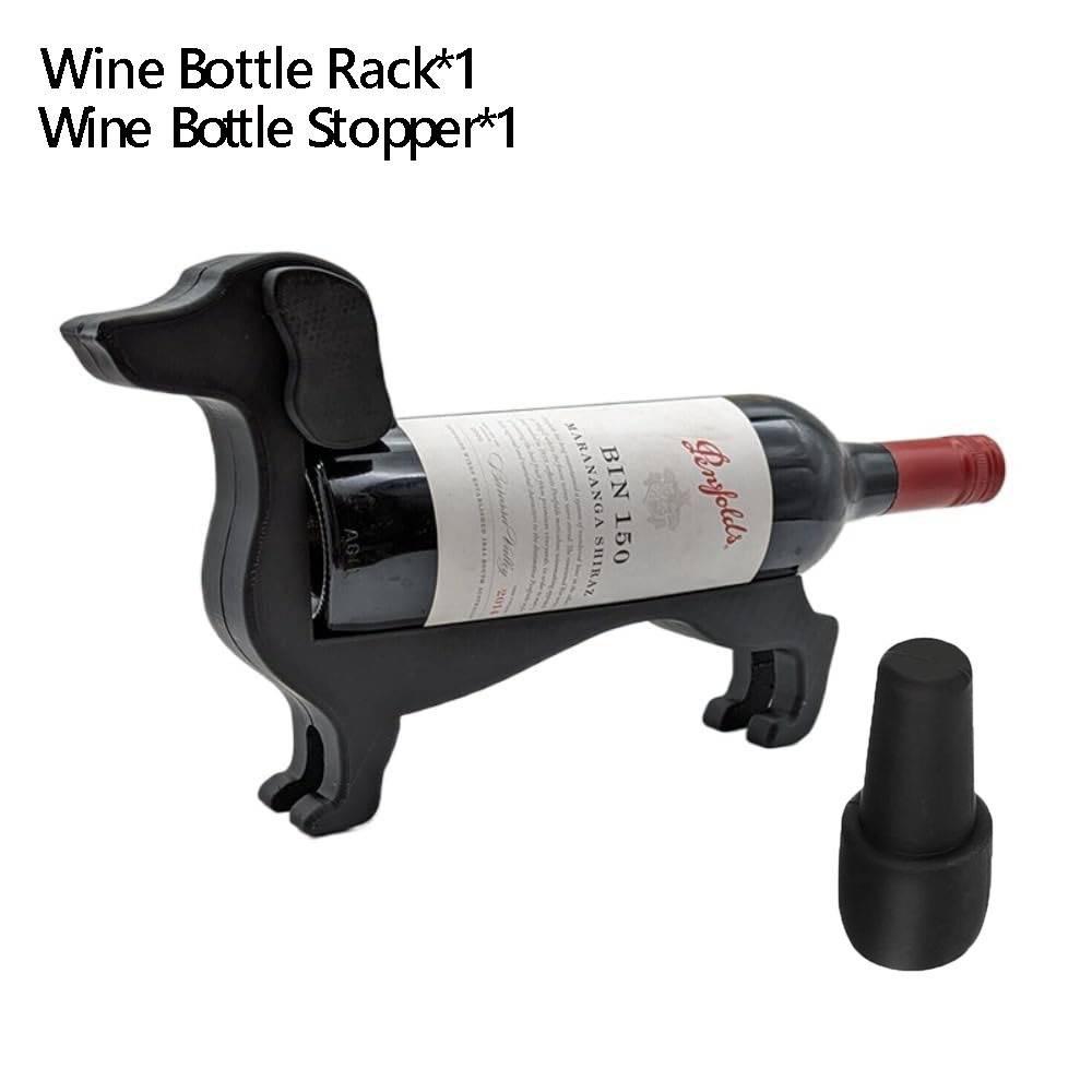 

Creative Dachshund Wine Bottle Holder Wine Beverage Storage Rack For Bar Home Wine Bottle Rack Practical Decorative Sausage Dog чёрный