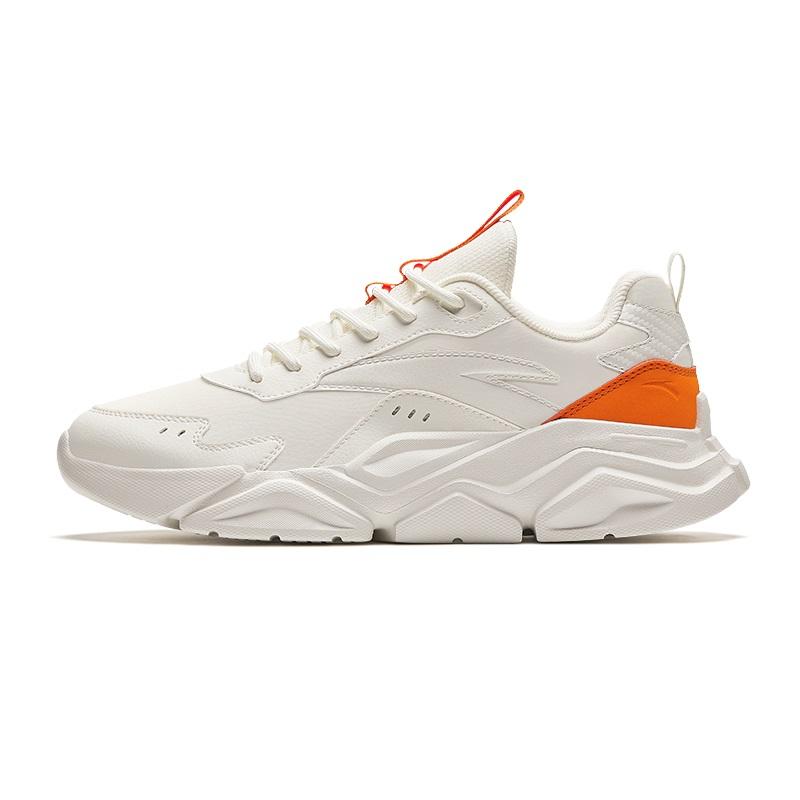 New Anta Cushioning, Wear Resistant Low Top Casual Shoes Men's White Orange 912538809F-7