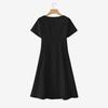 ZANZEA Women Casual V-Neck Solid Color Elegant Short Sleeve Dress