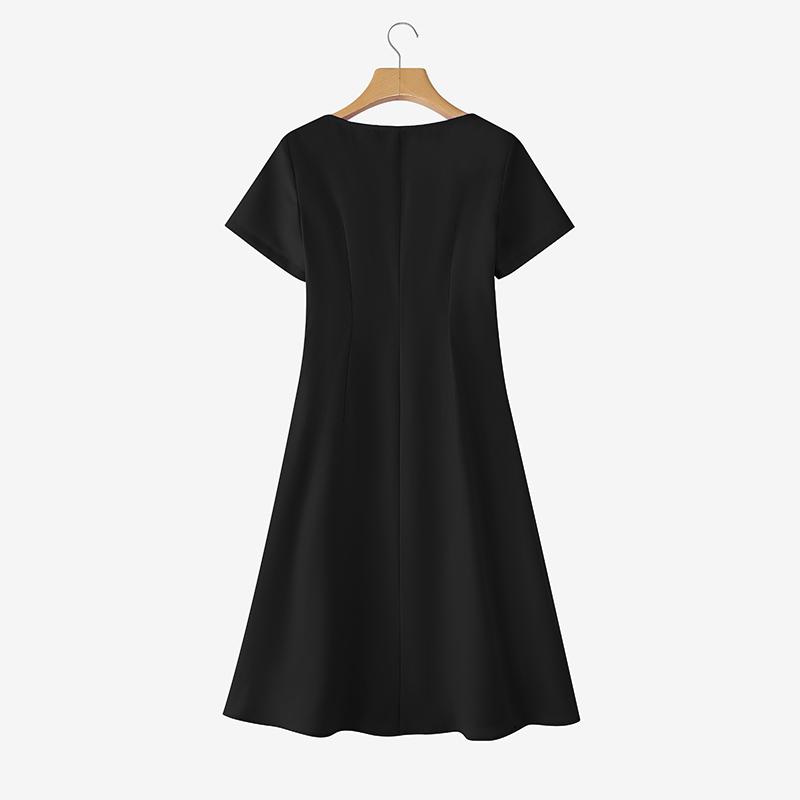 ZANZEA Women Casual V-Neck Solid Color Elegant Short Sleeve Dress