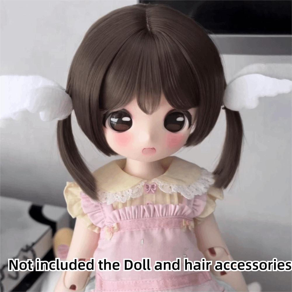 Cute Mushroom Bob Cut BJD Doll Bob Wig Braided Wig  For 1/3 1/4 1/6 Scale BJD Dolls