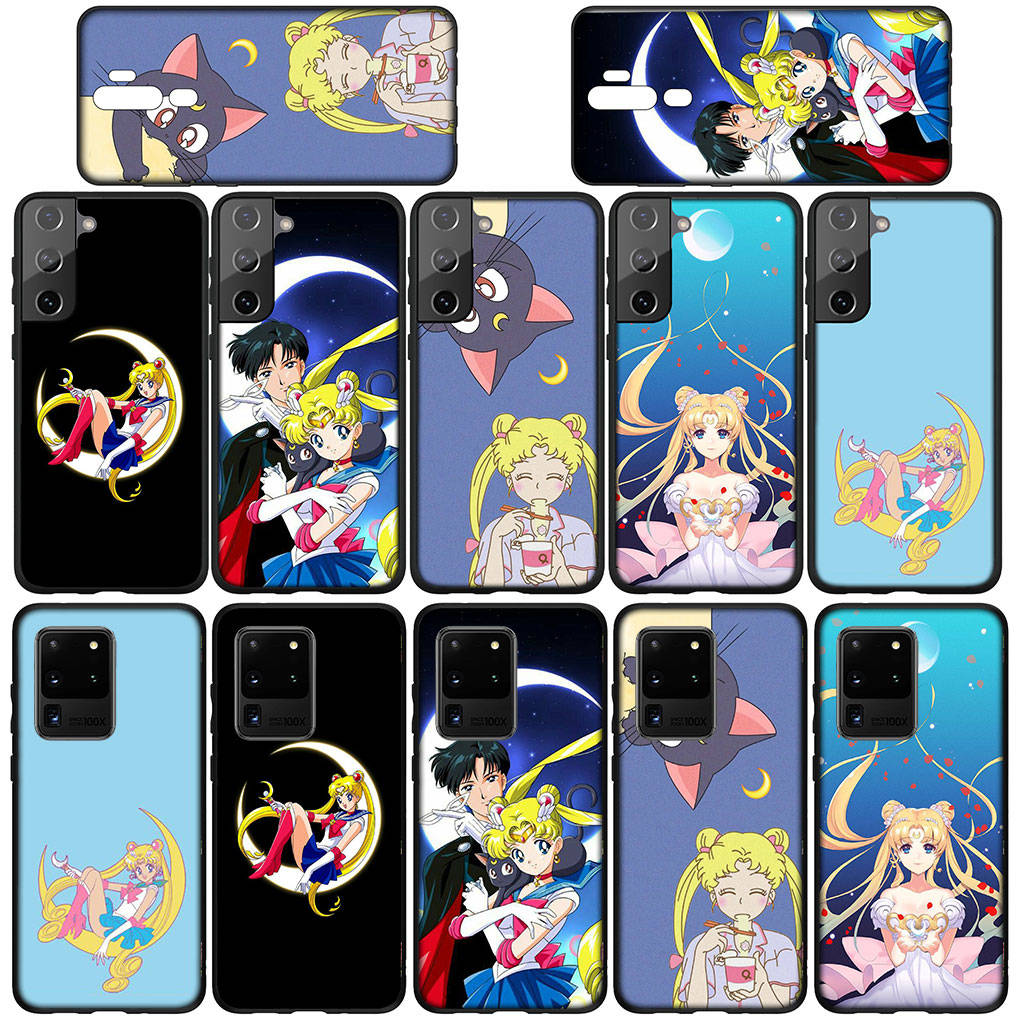 Hülle für iPhone 16 15 Xiaomi Redmi Note 14 13 12 11 Pro Max X 8 9 16e Samsung Galaxy S25 S24 S23 Moto G85 OPPO Huawei Sailor Moon Niedliche Katze Handyhülle