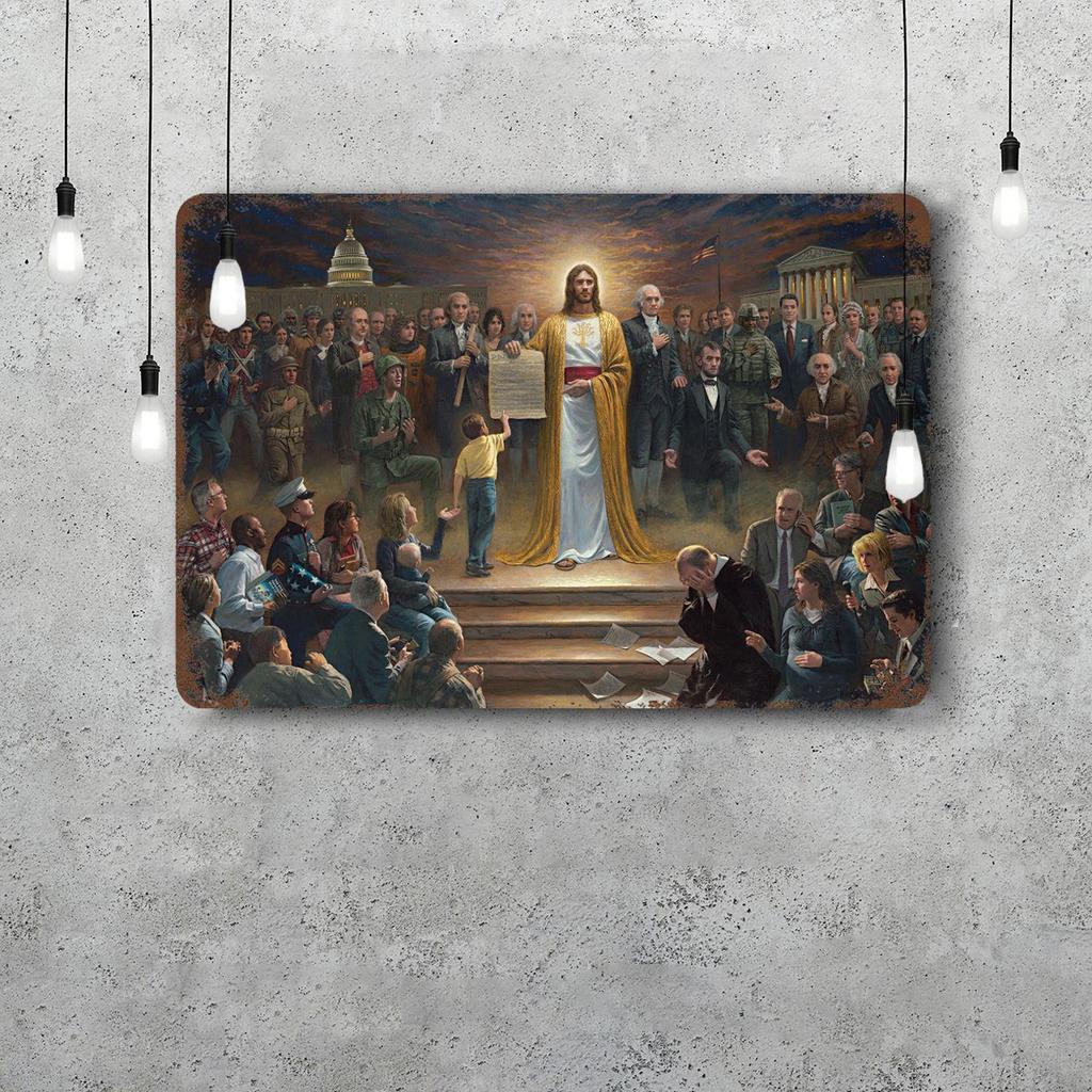 Divine Mercy Jesus Christ Religious Wall Art Print Picture Retro Tin Sign Poster Decorative Plaque Metal Plate Wall Decor