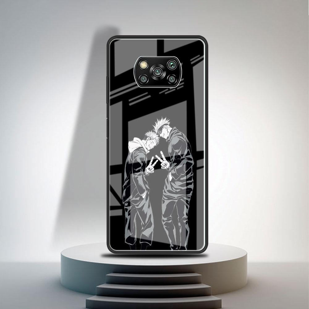 Husă de Sticlă Pentru Xiaomi Poco X3 NFC 11 Lite 11T F3 M3 Pentru Redmi Note 11 10 9 8 Pro 10S 9S Husă Telefon Jujutsu Kaisen Gojo Satoru