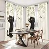 2Pcs- Elegant Cat Print Curtains, Pole Bag Curtains, Bedroom And Living Room, Home Decoration, Room Decoration