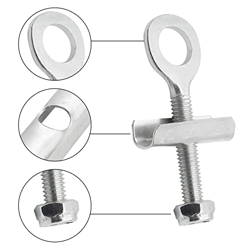 Aoling Chain Adjuster for Motorcycles, 49CC Mopeds, Shiny Plated, 2 Pieces