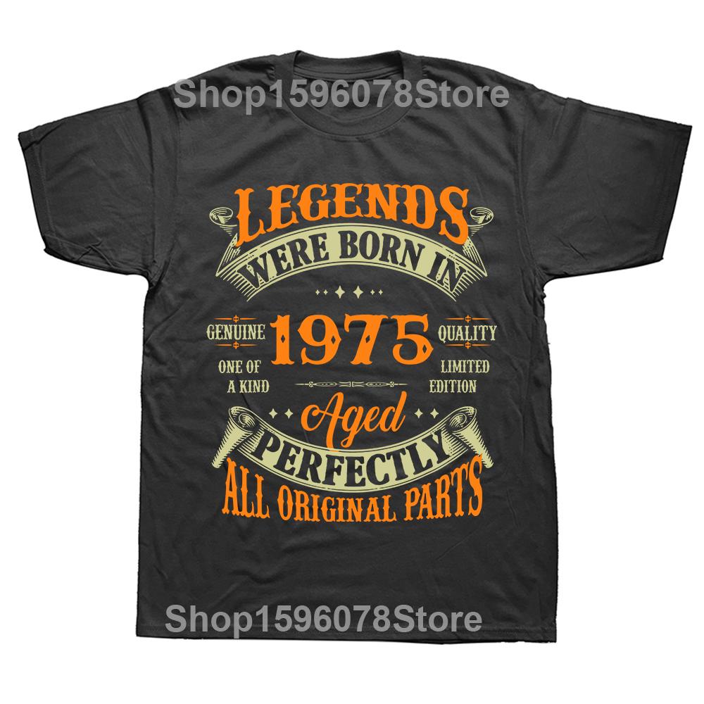 Funny 49 Year Old Vintage 1975 Limited Edition T Shirts Summer Streetwear Short Sleeve Birthday Gifts T-shirt Mens Clothing