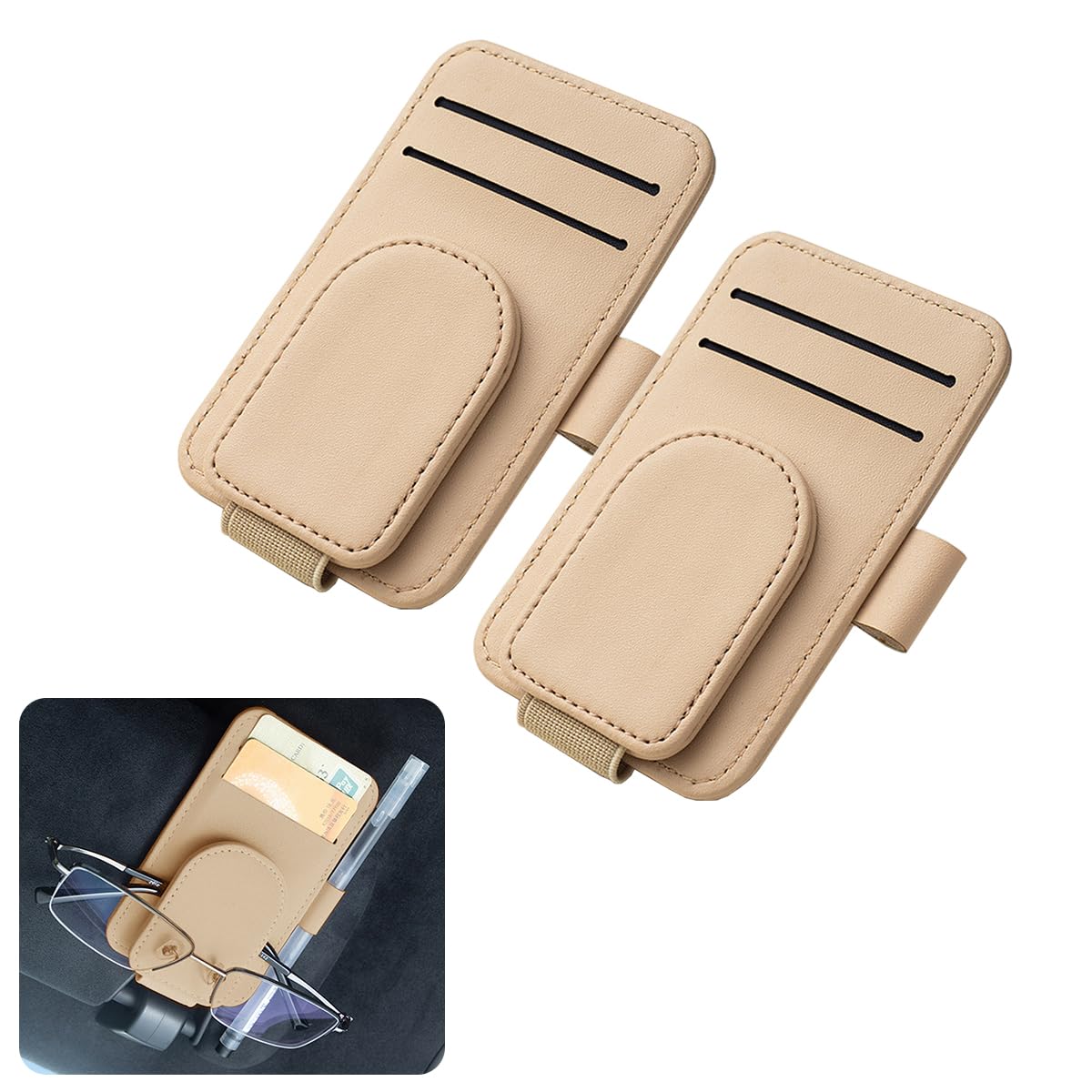 

Автомобильные очки RAKSONIC Автомобильные очки Солнцезащитный козырек Мелкий предмет Автомобильные очки Автомобиль Легко подходит для всех автомобилей 2 крема Зажим, держатель, карман, футляр, хранение, кремовый