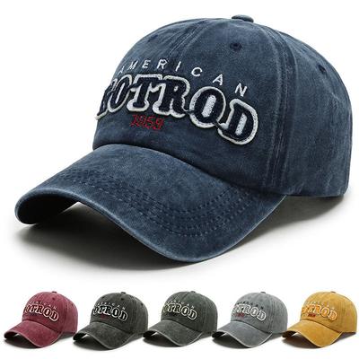 Baseballcaps med broderte bokstaver for menn kvinner denim baseballcaps