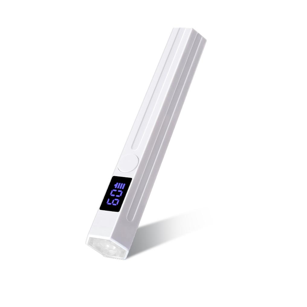 Handheld UV LED Nail Lamp Mini Portable Nail Dryer with Two Timer Settings Rechargeable Quick Drying Manicure Lamp Flashlight