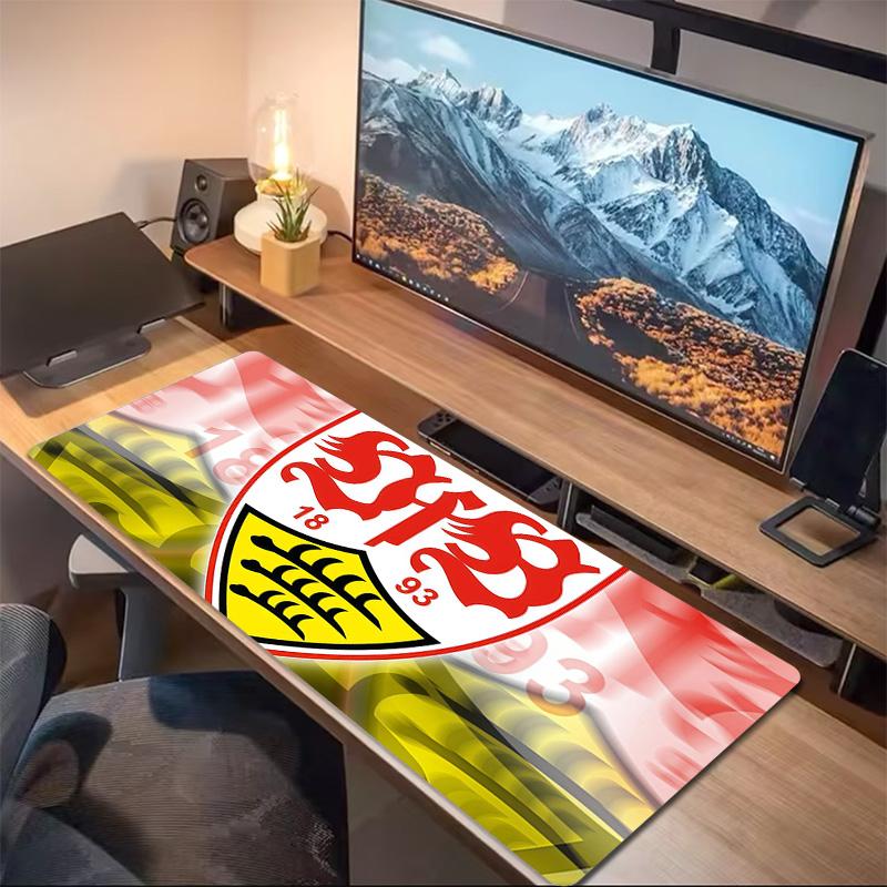 VfB Stuttgart Druck Kissen Rutschfest Laptop Tablet Großes Mauspadd XXL Matte Mini-PC Spielmatte Mit Verriegeltem Rand