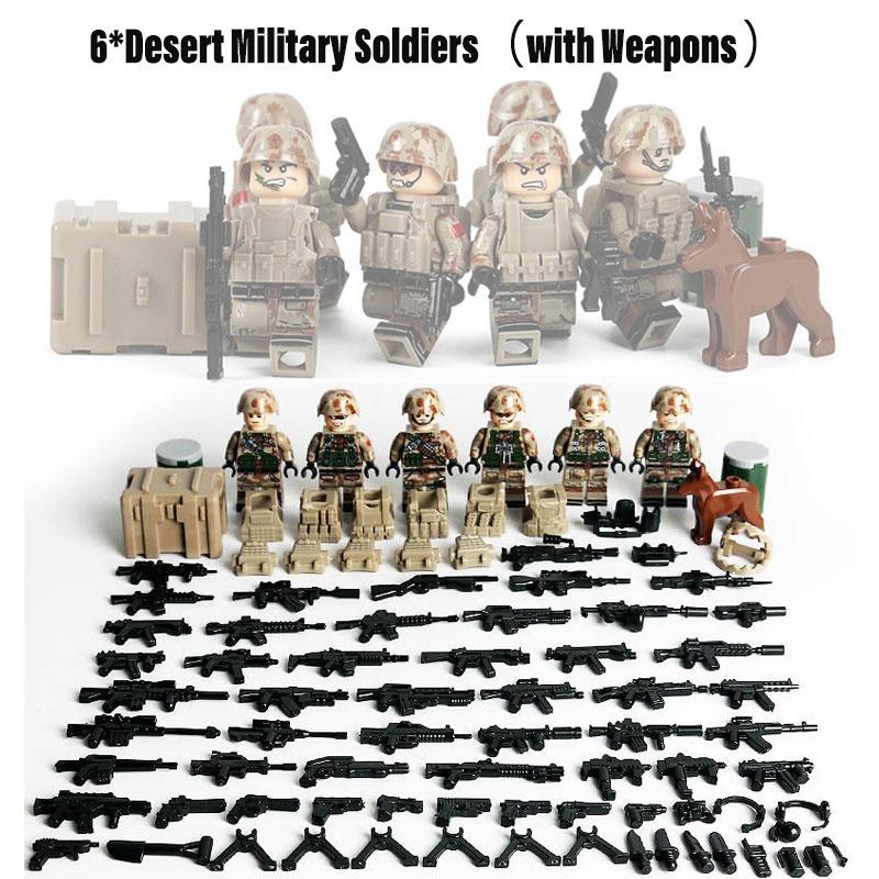 Land Tiger Пустынный патруль Военная фигурка Конструктор Пластиковая игрушка для детей