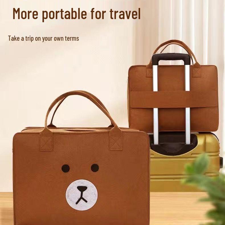 Cartoon Kids' Felt Travel & Storage Bag - Lightweight Handbag & Makeup Carrier