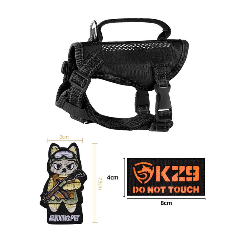 Lightweight Tactical Cat Harness and Leash Set Breathable Adjustable Escape Proof Pet Vest for Active Cats Working Training